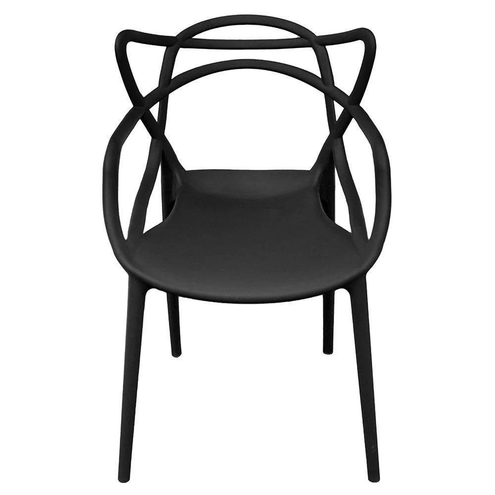 Set 4 Sedie 55x54x82 cm Polipropilene Sveva Nere