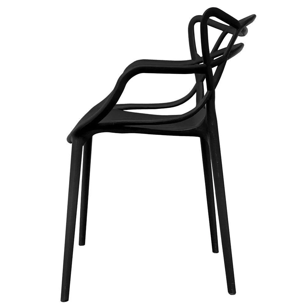 Set 4 Sedie 55x54x82 cm Polipropilene Sveva Nere