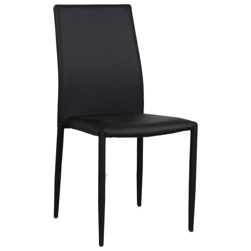 Set 6 Sedie 90x46x44 cm Similpelle da Interno Nero