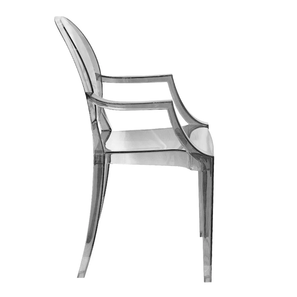 Set 4 Sedie con Braccioli 54x48,5x92 cm Policarbonato da Interno Elizabet Trasparente