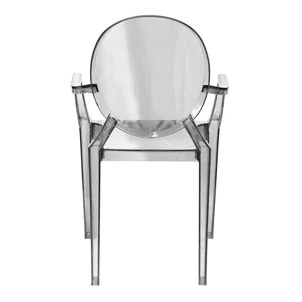 Set 4 Sedie con Braccioli 54x48,5x92 cm Policarbonato da Interno Elizabet Trasparente
