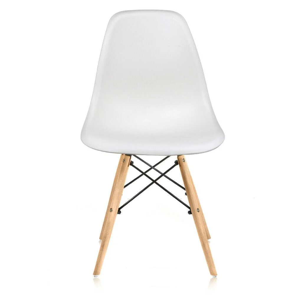 Set 4 Sedie con Stuttura Legno e Seduta Resina Luka Bianche