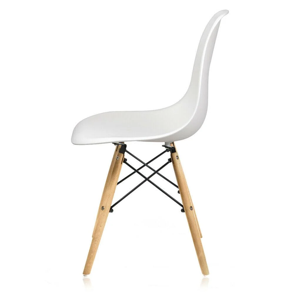 Set 4 Sedie con Stuttura Legno e Seduta Resina Luka Bianche