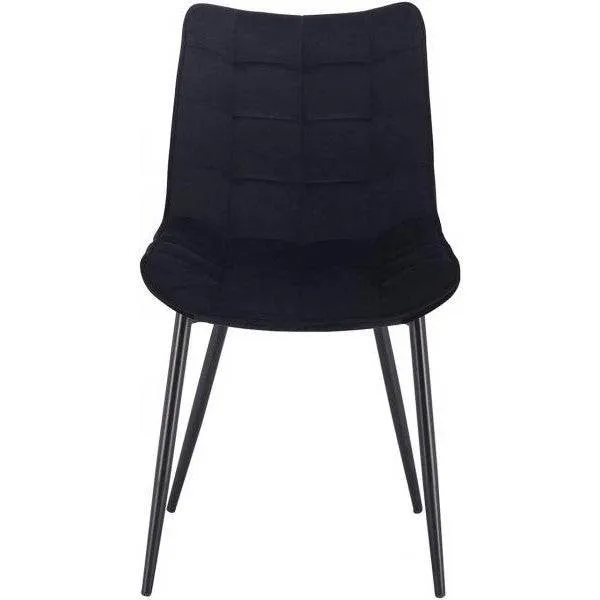 Set di 4 sedie da cucina con schienale velluto gambe metallo Elif nero