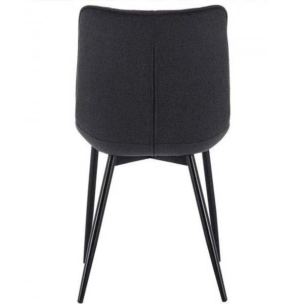Set di 4 sedie da cucina lino Elif nero