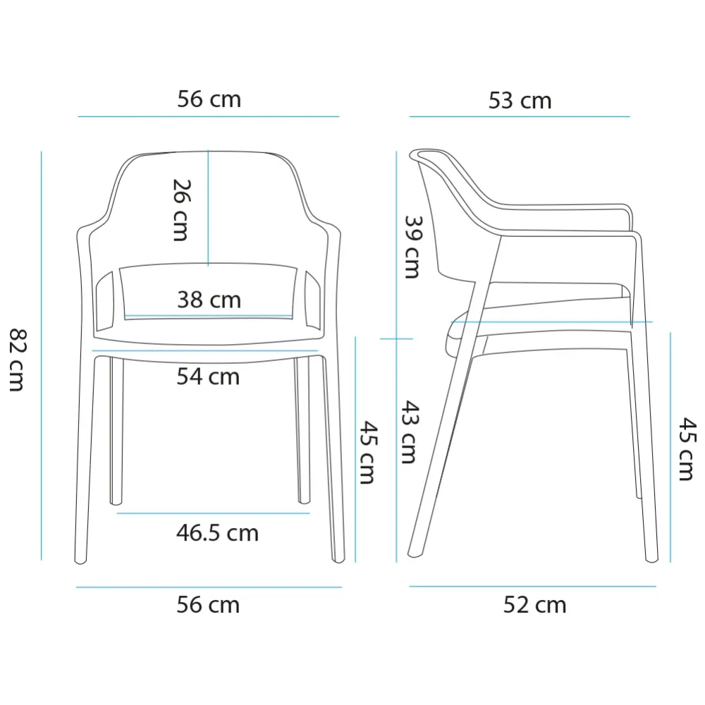 Set 4 Sedie Ergonomiche Polipropilene Bianco con Schienale e Seduta Forati
