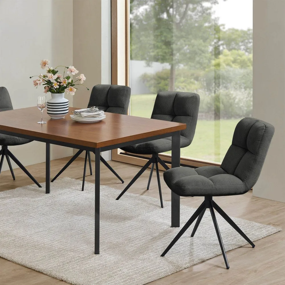 Set di 2 sedie girevoli Dallas Cord - grigio chiaro