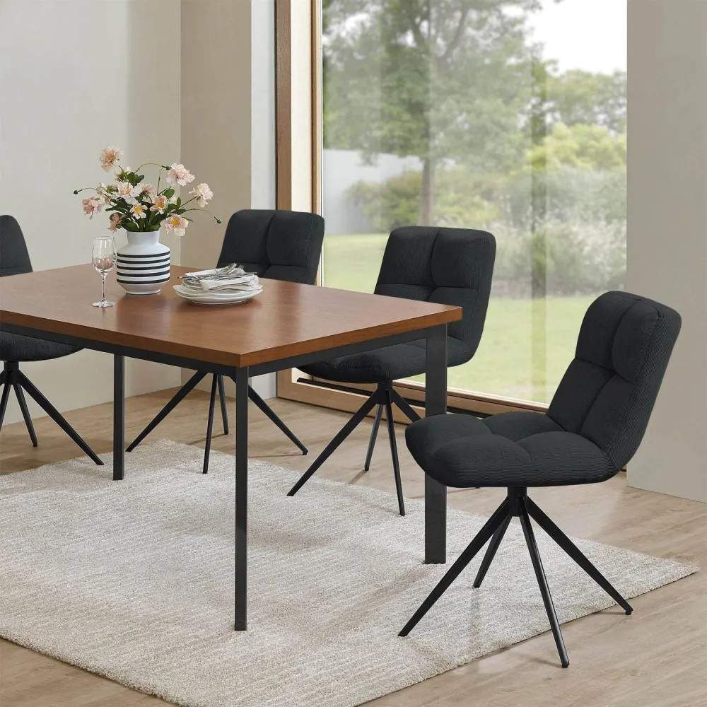 Set di 2 sedie girevoli Dallas Cord - grigio scuro