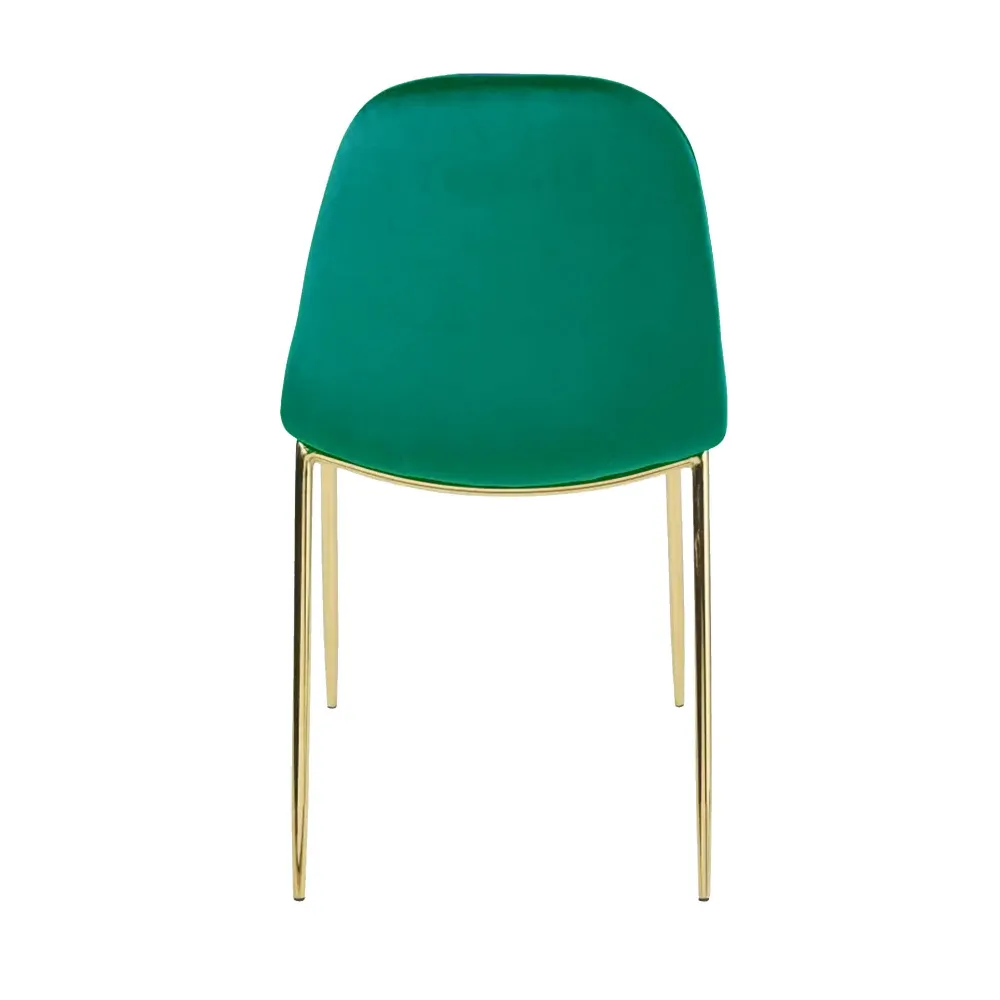 Set 4 Sedie Imbottite 44x55x86 cm Velluto Verde e Oro