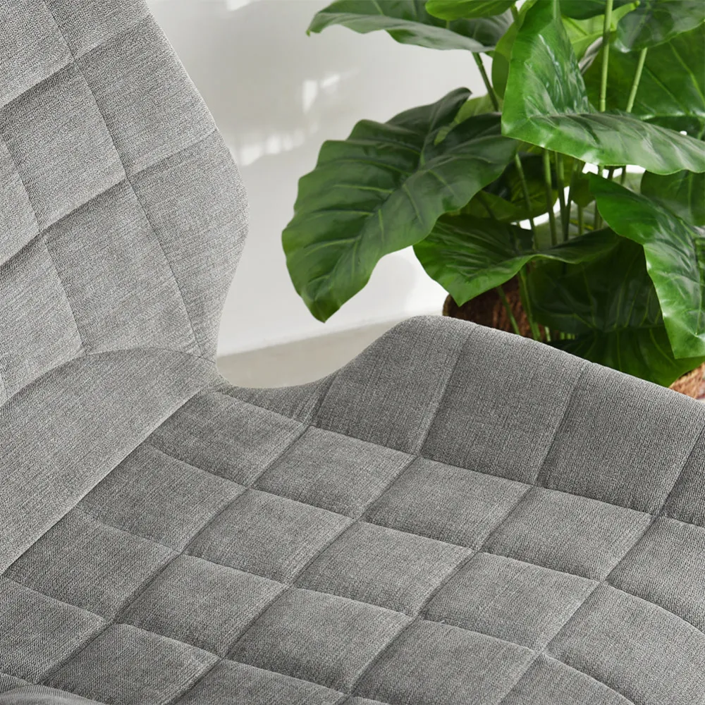 Set 2 Sedie per Sala da Pranzo Tessuto Seduta Ergonomica Colore Grigio