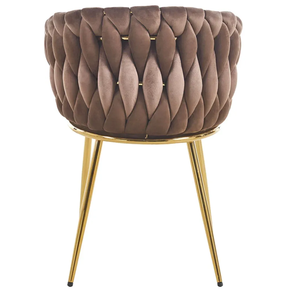 Set 2 Sedie per Sala da Pranzo e Ufficio Velluto Marrone Sedia Ergonomica