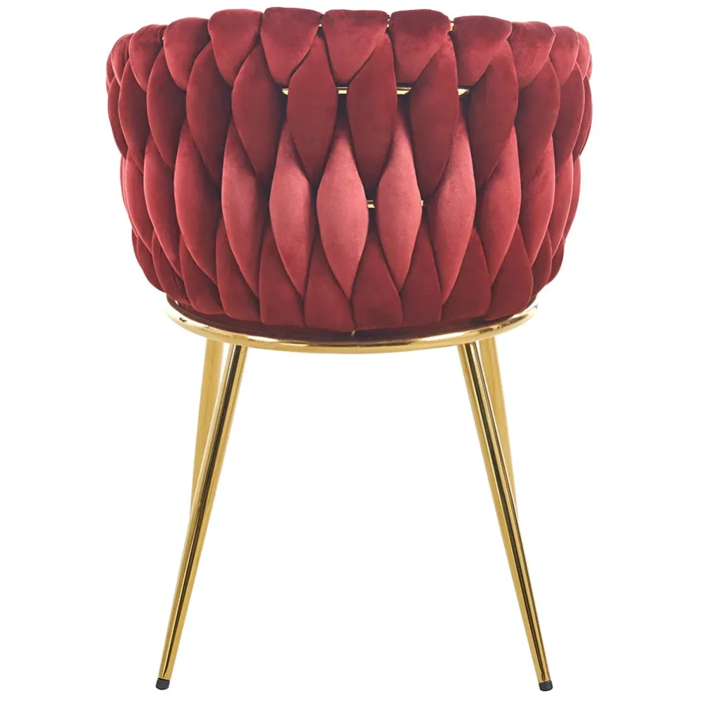Set 2 Sedie per Sala da Pranzo e Ufficio Velluto Rosso Scuro Sedia Ergonomica
