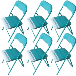 Set 6 Sedie Pieghevoli Metallo Soriani Acquamarina
