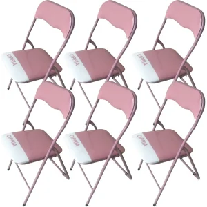 Set 6 Sedie Pieghevoli Metallo Soriani Cipria