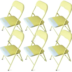 Set 6 Sedie Pieghevoli Metallo Soriani Gialle