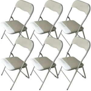 Set 6 Sedie Pieghevoli Metallo Soriani Grigie