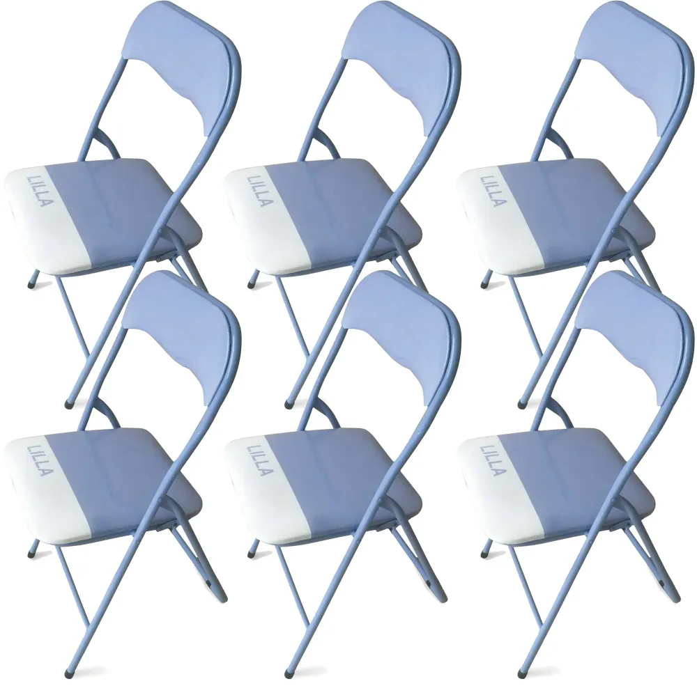 Set 6 Sedie Pieghevoli Metallo Soriani Lilla