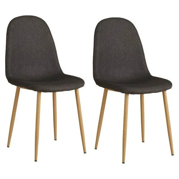 Set di 2 sedie da pranzo color antracite, sedie da cucina, sedie imbottite, moderne