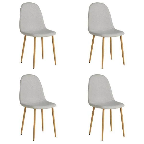 Set di 4 sedie da pranzo grigie, sedie da cucina, sedie imbottite, moderne