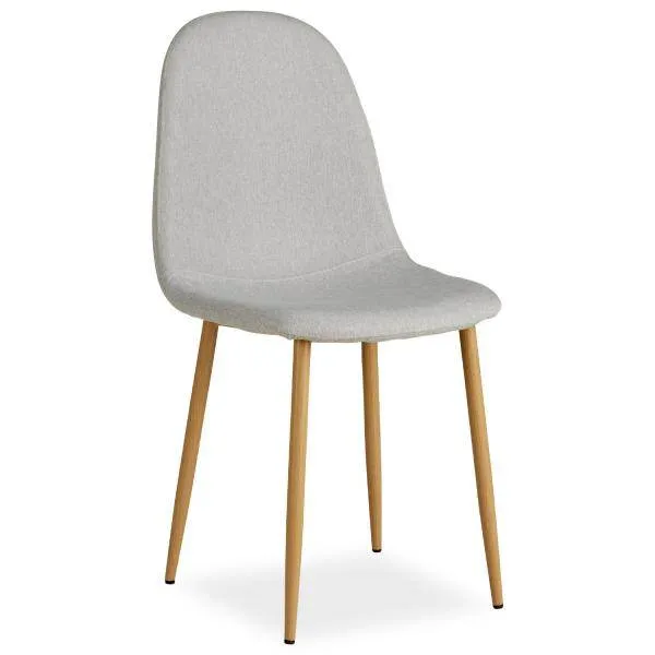 Set di 4 sedie da pranzo grigie, sedie da cucina, sedie imbottite, moderne