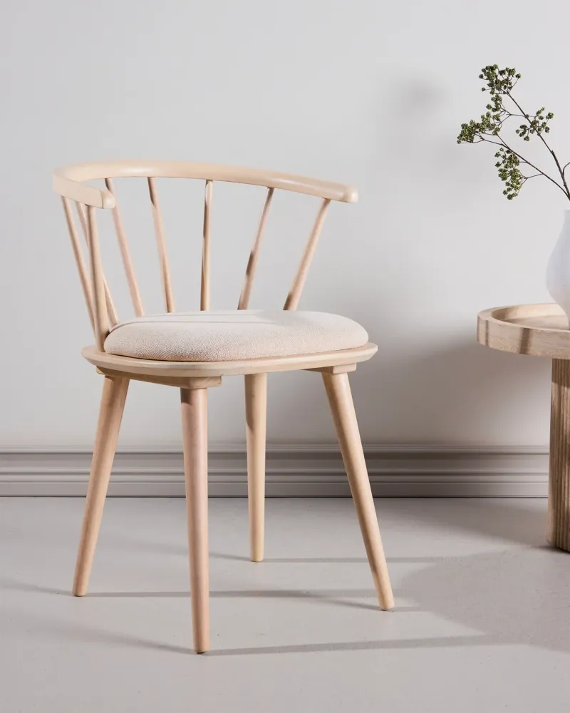 Set 2 sedie da pranzo legno con cuscino Bobby