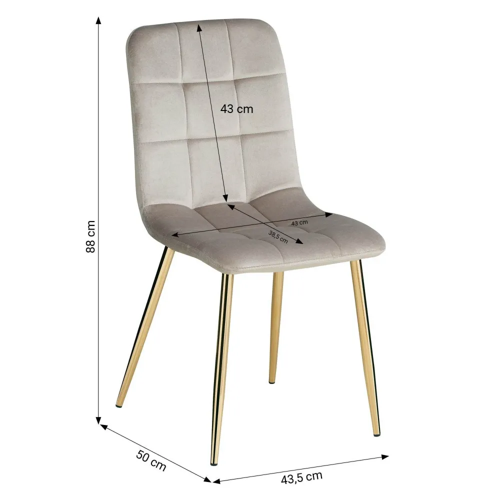 Set di 6 sedie da pranzo, sedia imbottita color crema, sedie da soggiorno