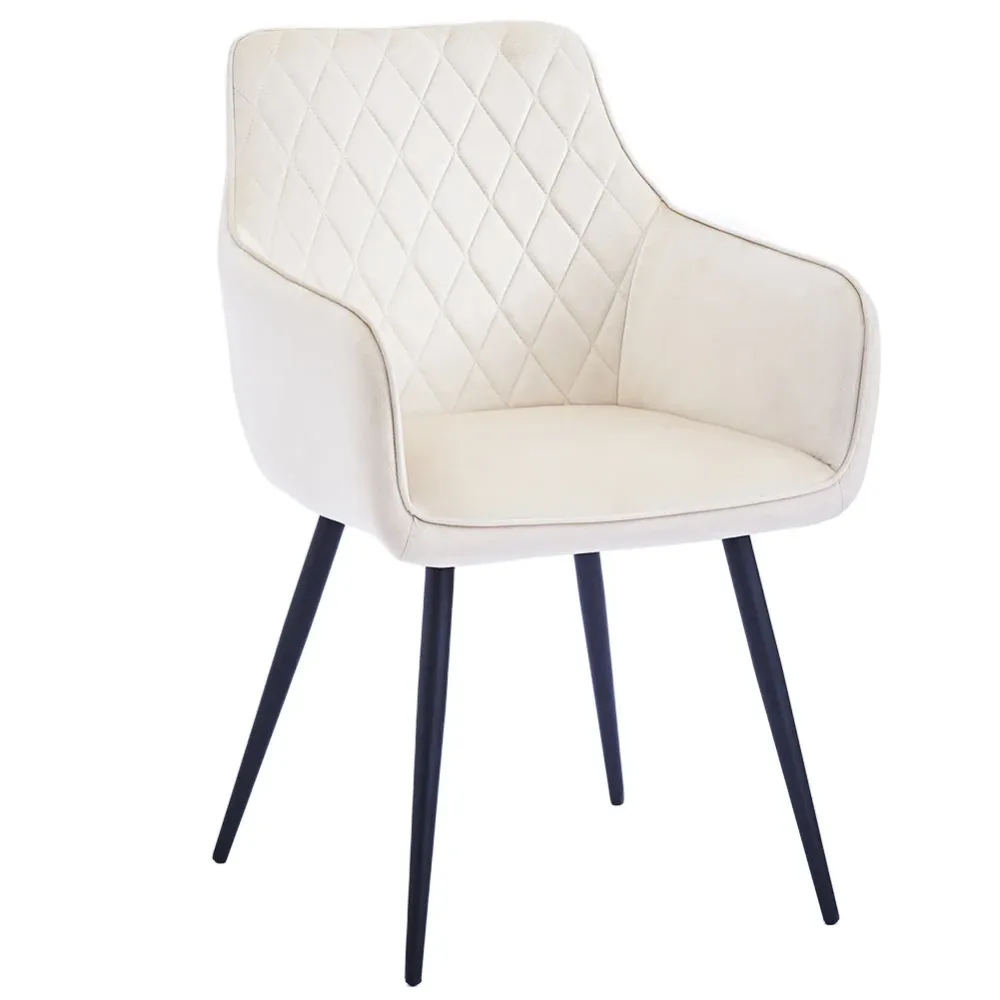 Set 2 Sedie da Pranzo Velluto Beige Ergonomica Poltrona Sedia da Ufficio Casa