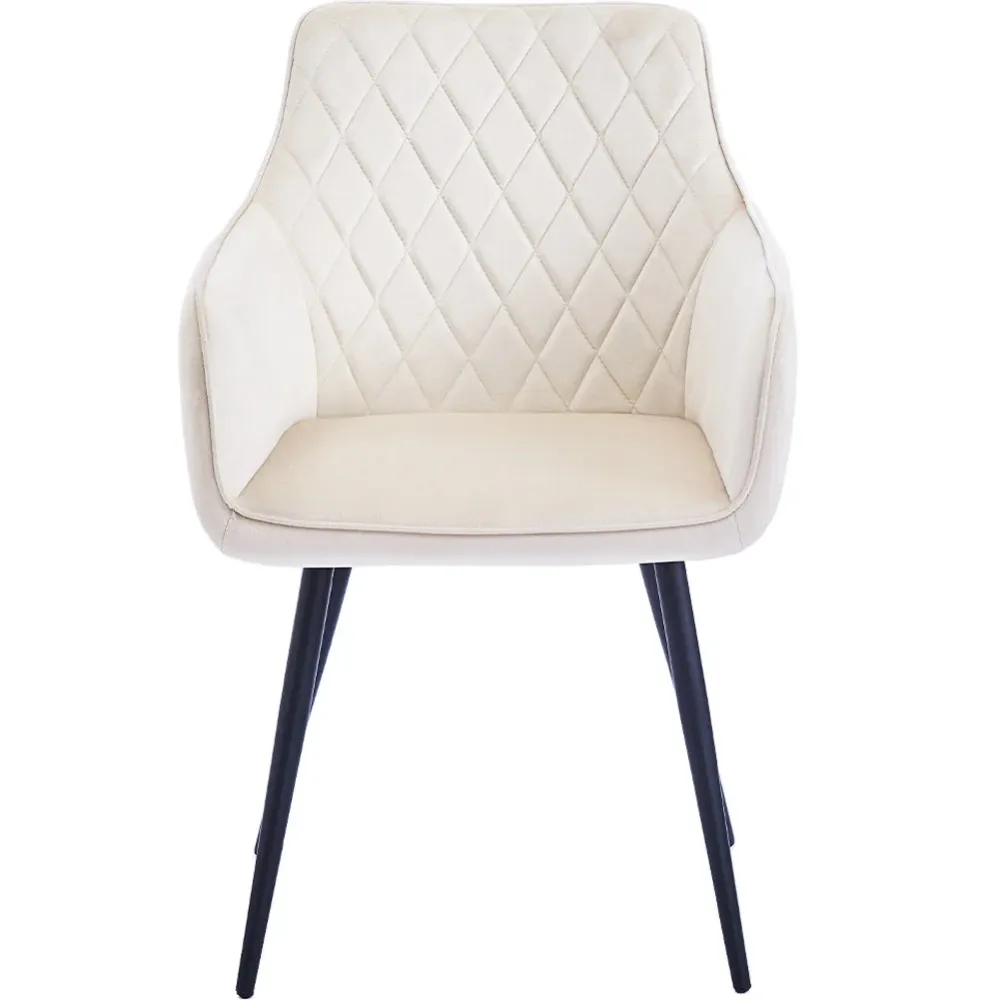 Set 2 Sedie da Pranzo Velluto Beige Ergonomica Poltrona Sedia da Ufficio Casa