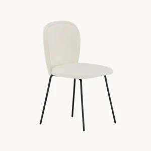 Set 2 sedie da pranzo velluto e gambe metallo Carl