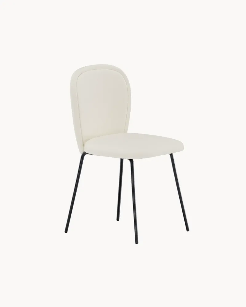 Set 2 sedie da pranzo velluto e gambe metallo Carl