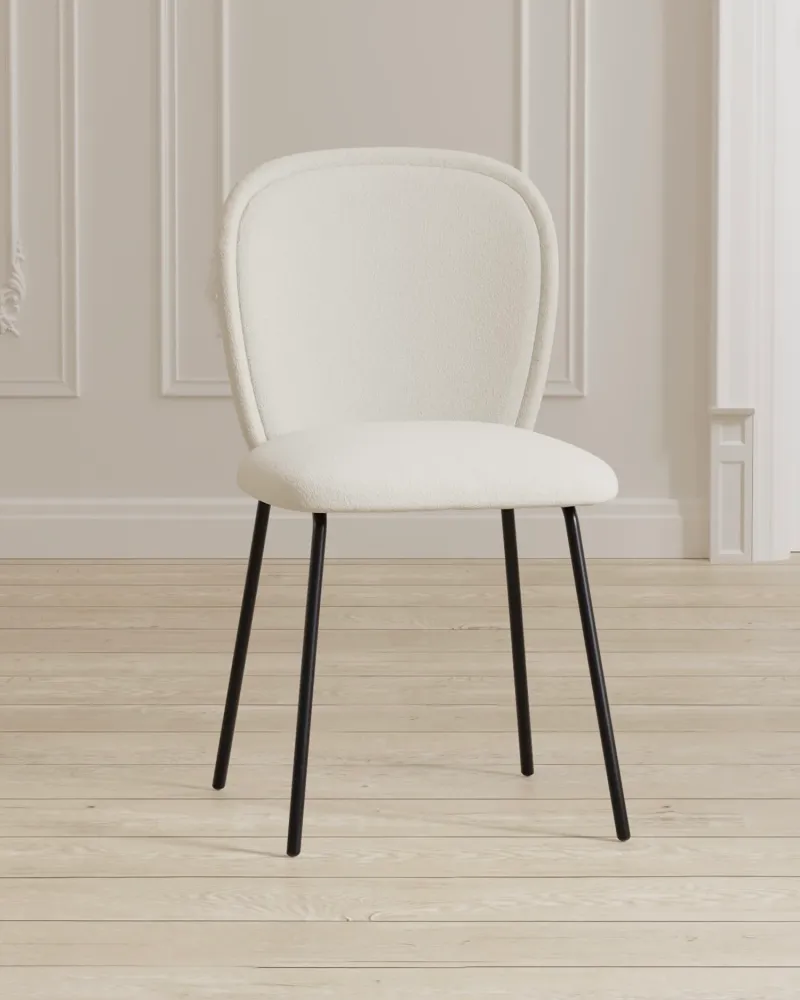 Set 2 sedie da pranzo velluto e gambe metallo Carl