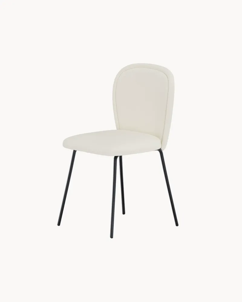 Set 2 sedie da pranzo velluto e gambe metallo Carl