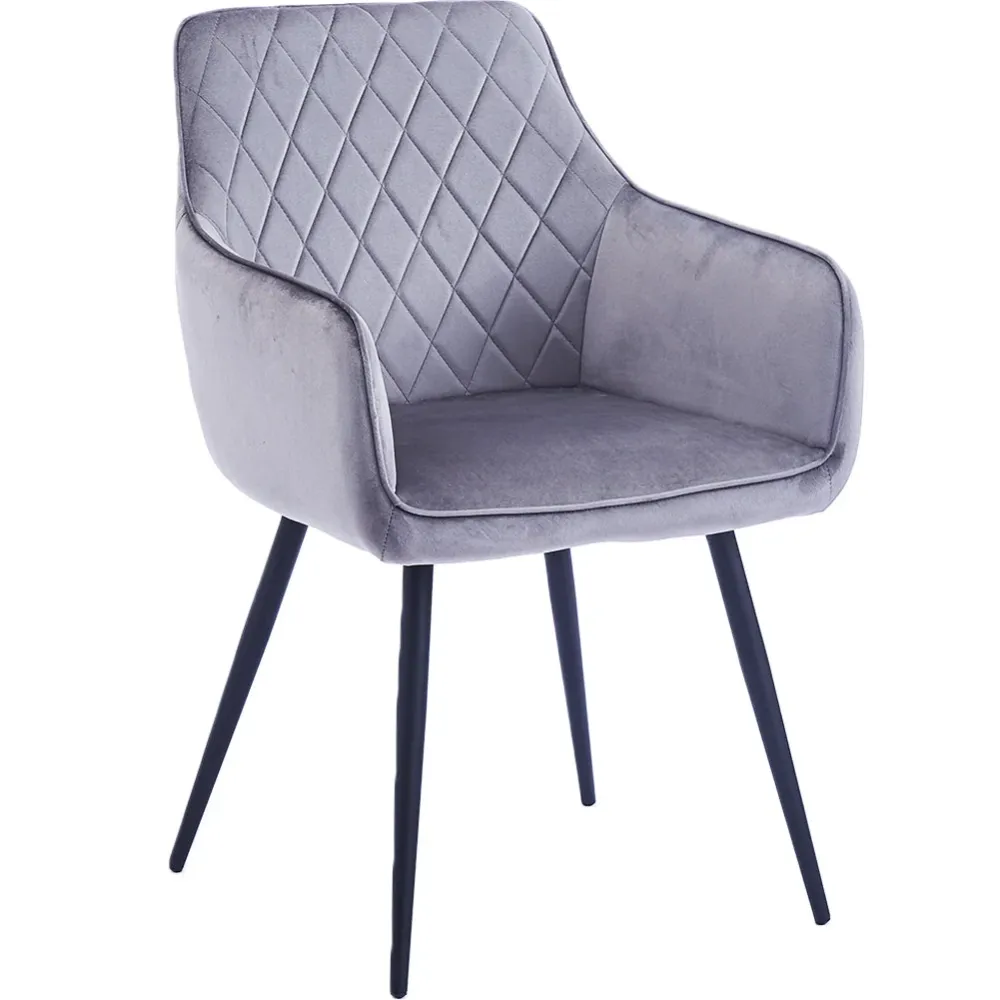 Set 2 Sedie da Pranzo Velluto Grigio Ergonomica Poltrona Sedia Ufficio Casa