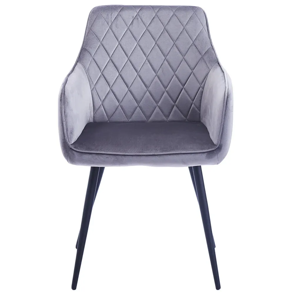 Set 2 Sedie da Pranzo Velluto Grigio Ergonomica Poltrona Sedia Ufficio Casa