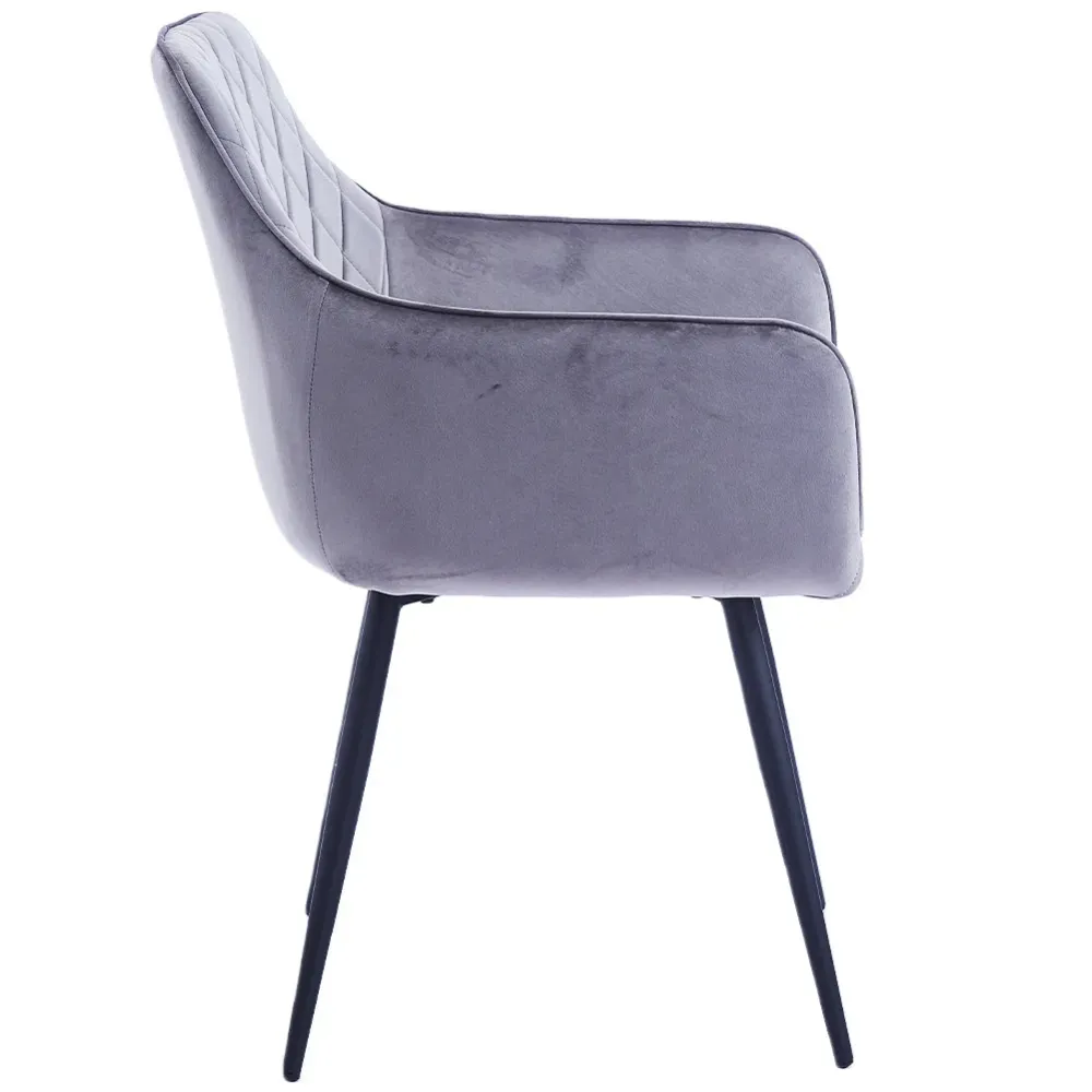 Set 2 Sedie da Pranzo Velluto Grigio Ergonomica Poltrona Sedia Ufficio Casa