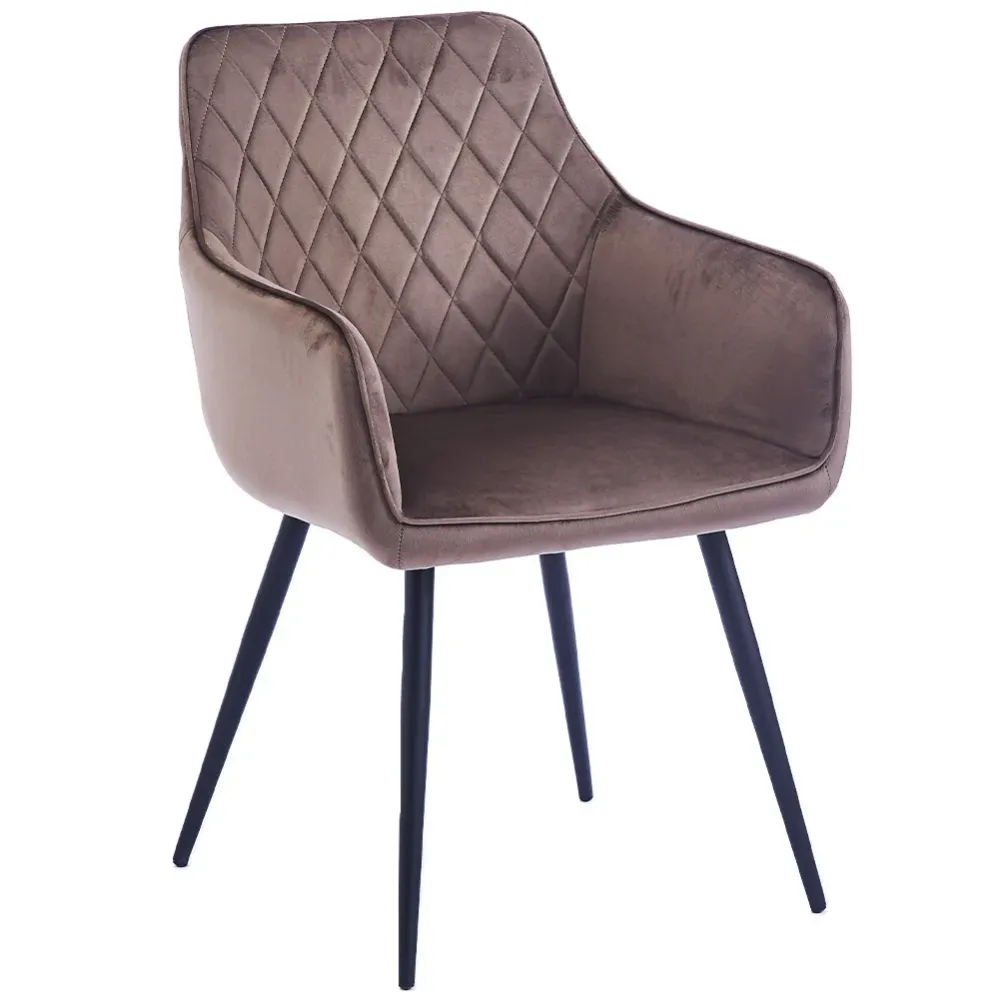Set 2 Sedie da Pranzo Velluto Marrone Ergonomica Poltrona Sedia Ufficio Casa