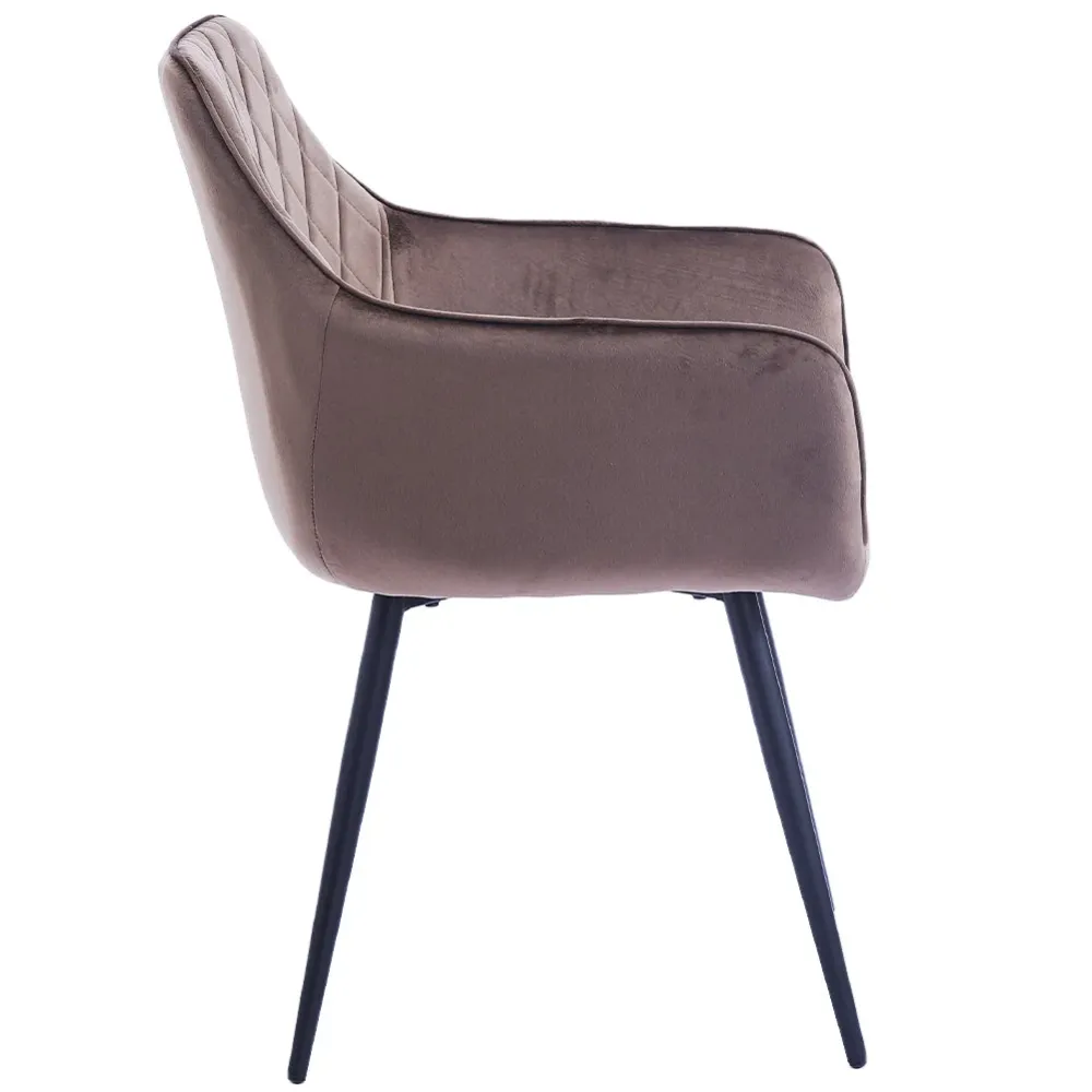 Set 2 Sedie da Pranzo Velluto Marrone Ergonomica Poltrona Sedia Ufficio Casa