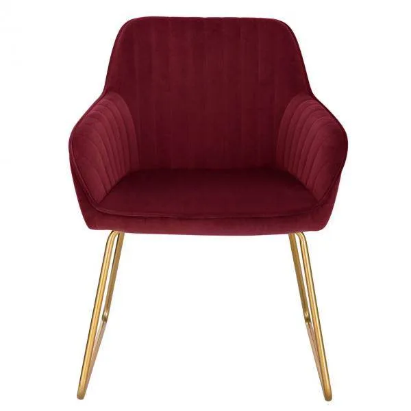 Set di 2 sedie da pranzo velluto modello Stella bordeaux