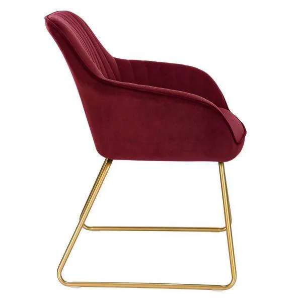 Set di 2 sedie da pranzo velluto modello Stella bordeaux