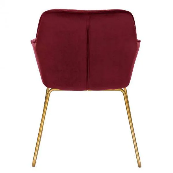Set di 2 sedie da pranzo velluto modello Stella bordeaux
