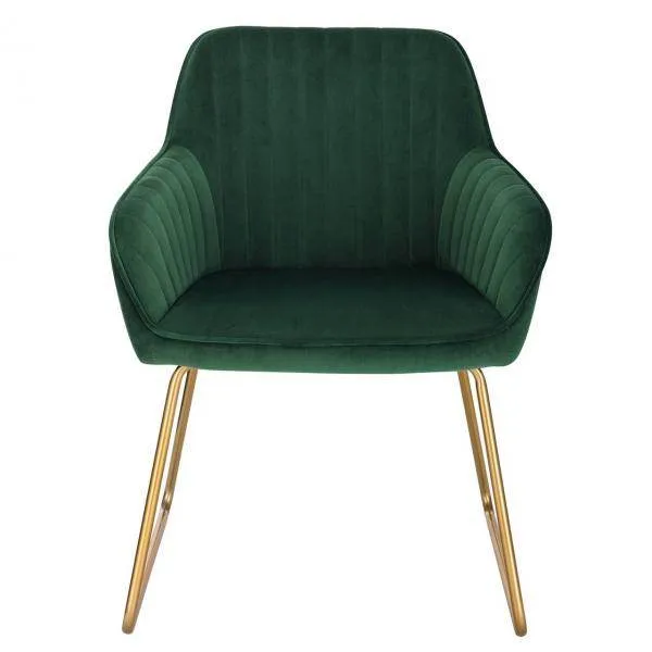 Set di 2 sedie da pranzo velluto modello Stella verde scuro