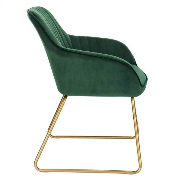 Set di 2 sedie da pranzo velluto modello Stella verde scuro