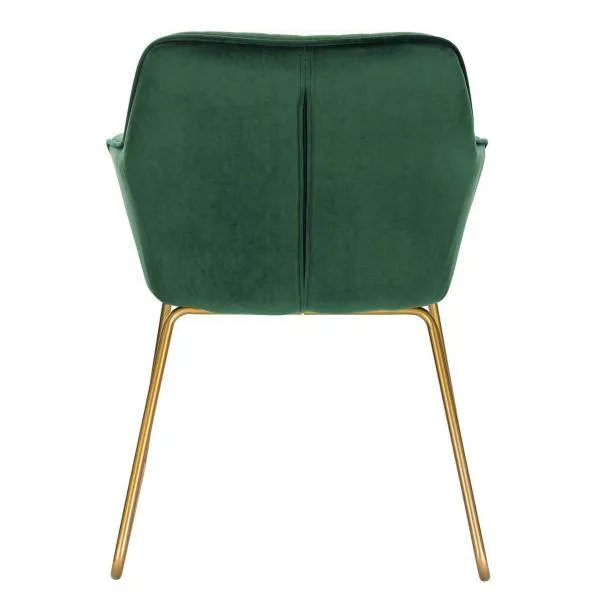 Set di 2 sedie da pranzo velluto modello Stella verde scuro