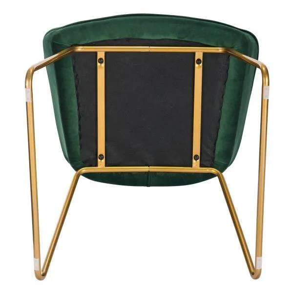 Set di 2 sedie da pranzo velluto modello Stella verde scuro