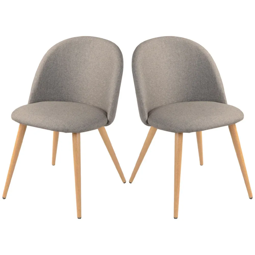 Set 2 Sedie Sala da Pranzo Cucina Grigio Gambe Effetto Legno Seduta Ergonomica