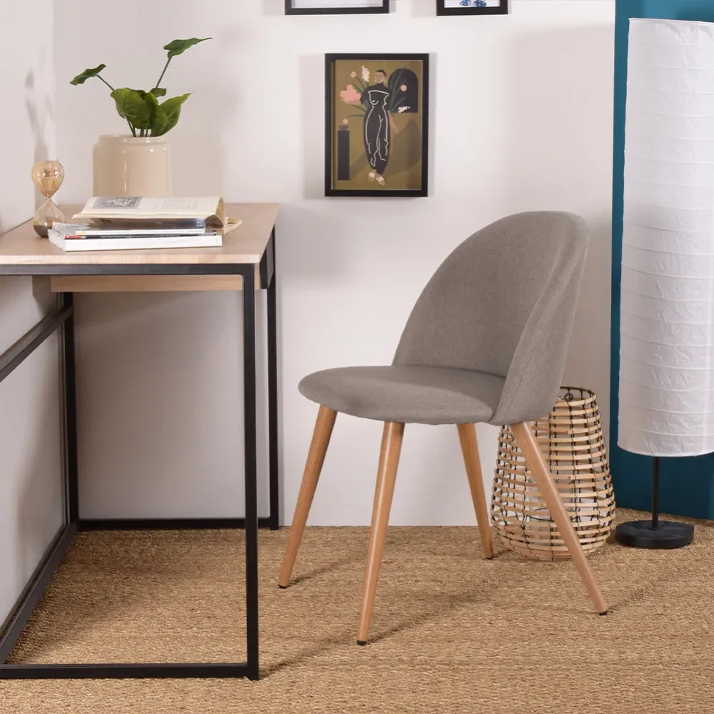 Set 2 Sedie Sala da Pranzo Cucina Grigio Gambe Effetto Legno Seduta Ergonomica