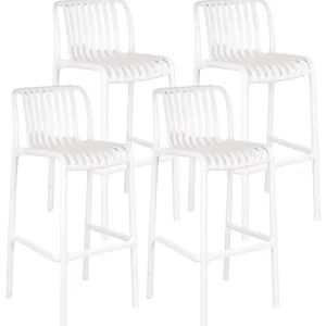 Set 4 Sgabelli 42x101 cm Polipropilene Bianco