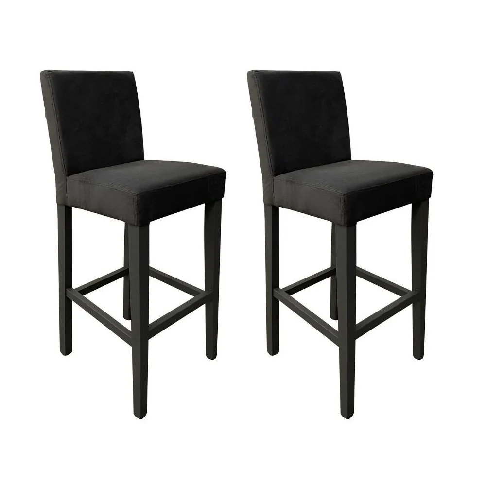 Set 2 Sgabelli 93x40x40 cm Edi Trinity 15 vellutino grigio