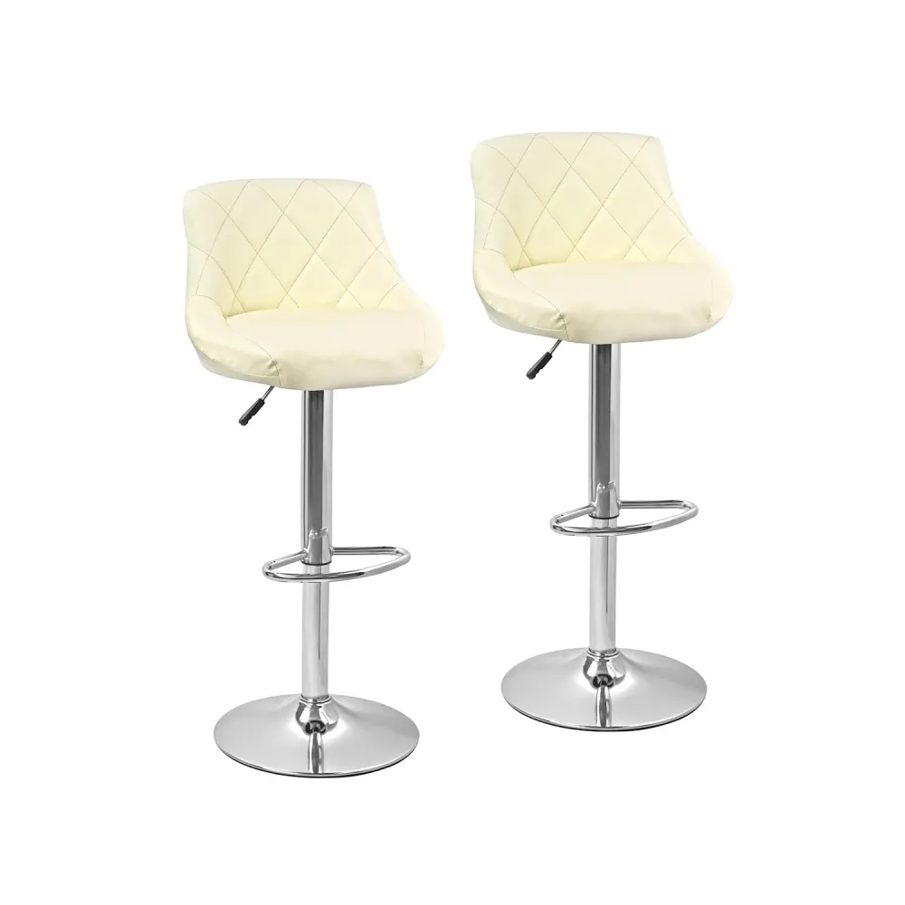 Set 2 Sgabelli Bar E Cucina Ecopelle Beige