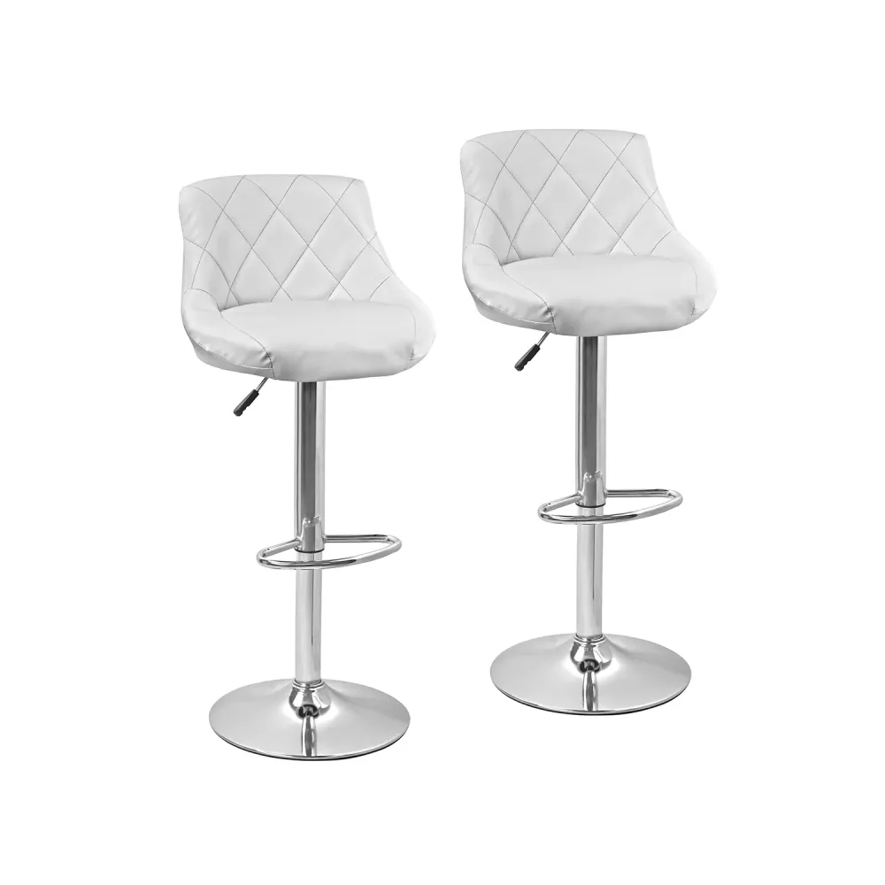 Set 2 Sgabelli Bar E Cucina Ecopelle Bianco